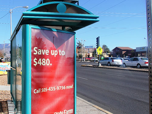 Albuquerque Bus Stop Shelter Advertising